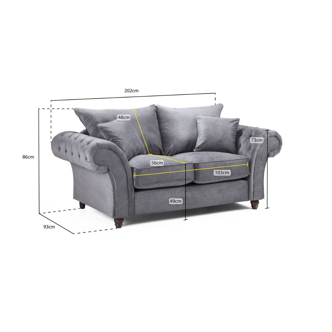 Windsor Full-back Stone Two Seater Sofa