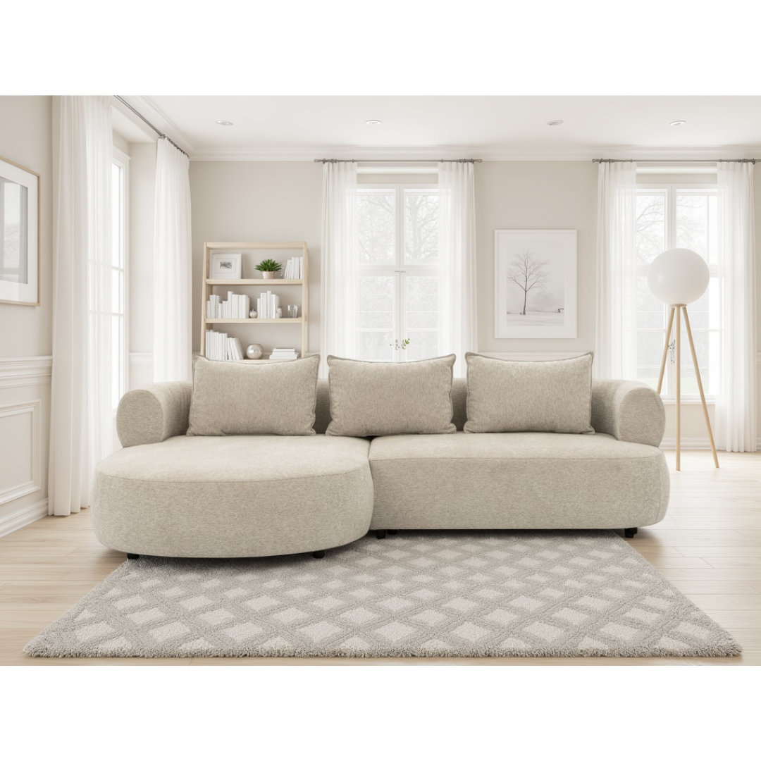 Paolo Beige Left Hand Corner Sofa