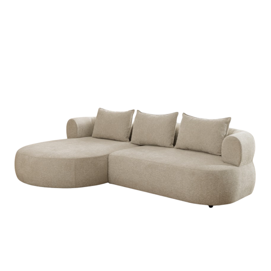 Paolo Beige Left Hand Corner Sofa