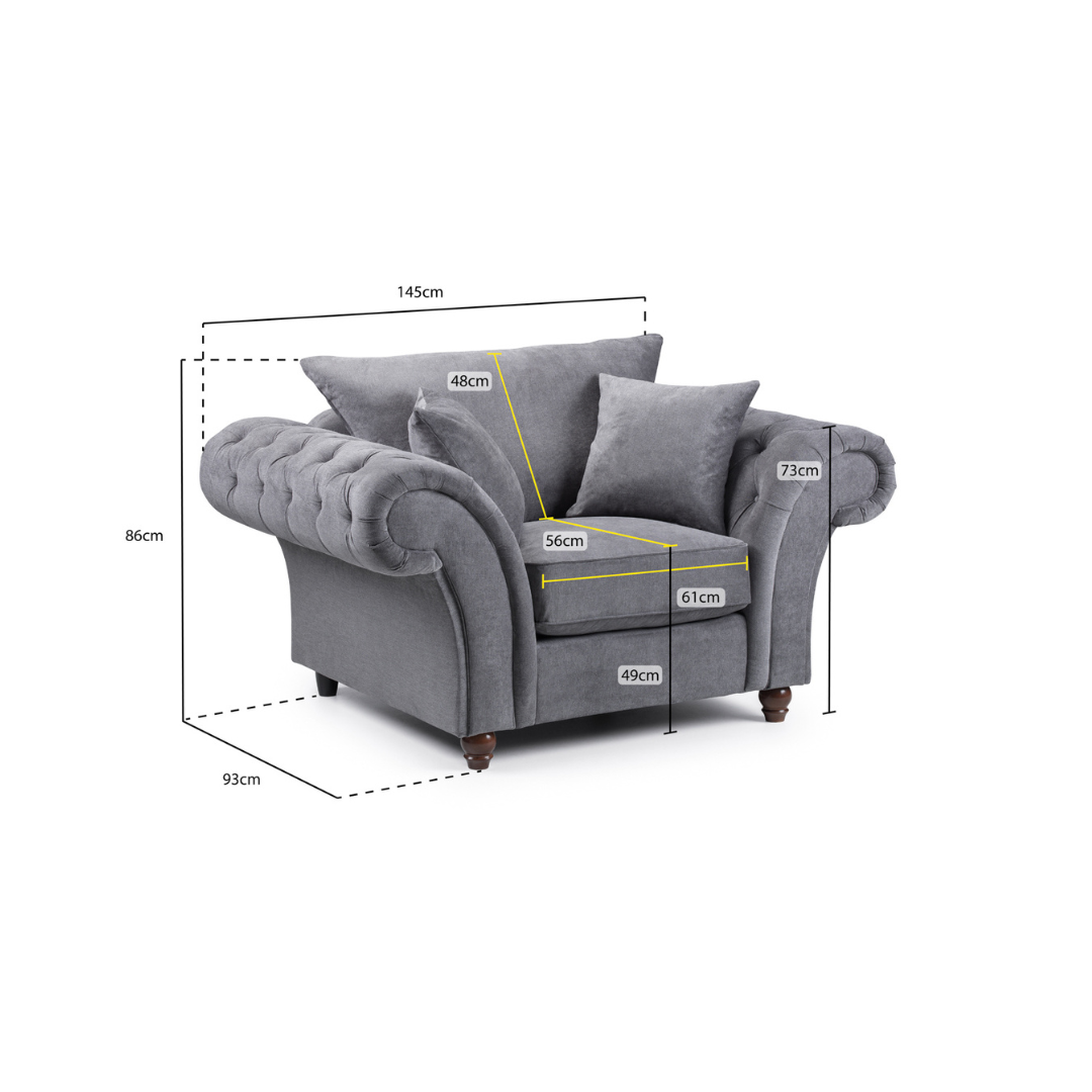 Windsor Full-back Stone Armchair