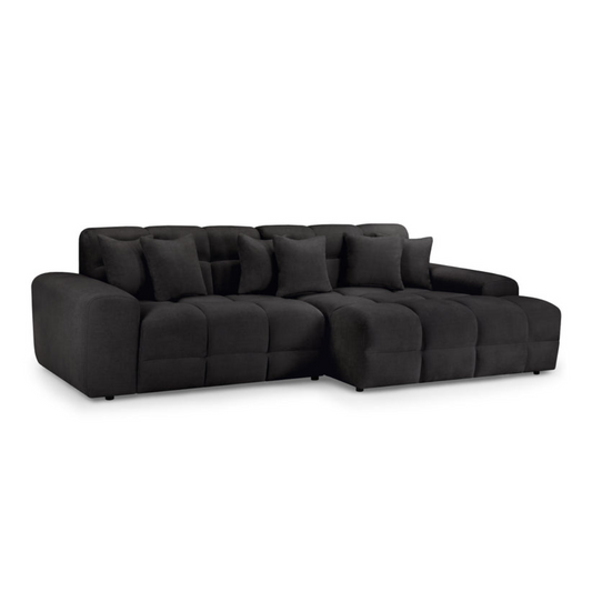 Valencia Corner Sofa Black - Right Hand Facing