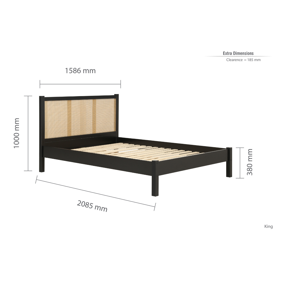 Marchesi Rattan Bed Frame Black