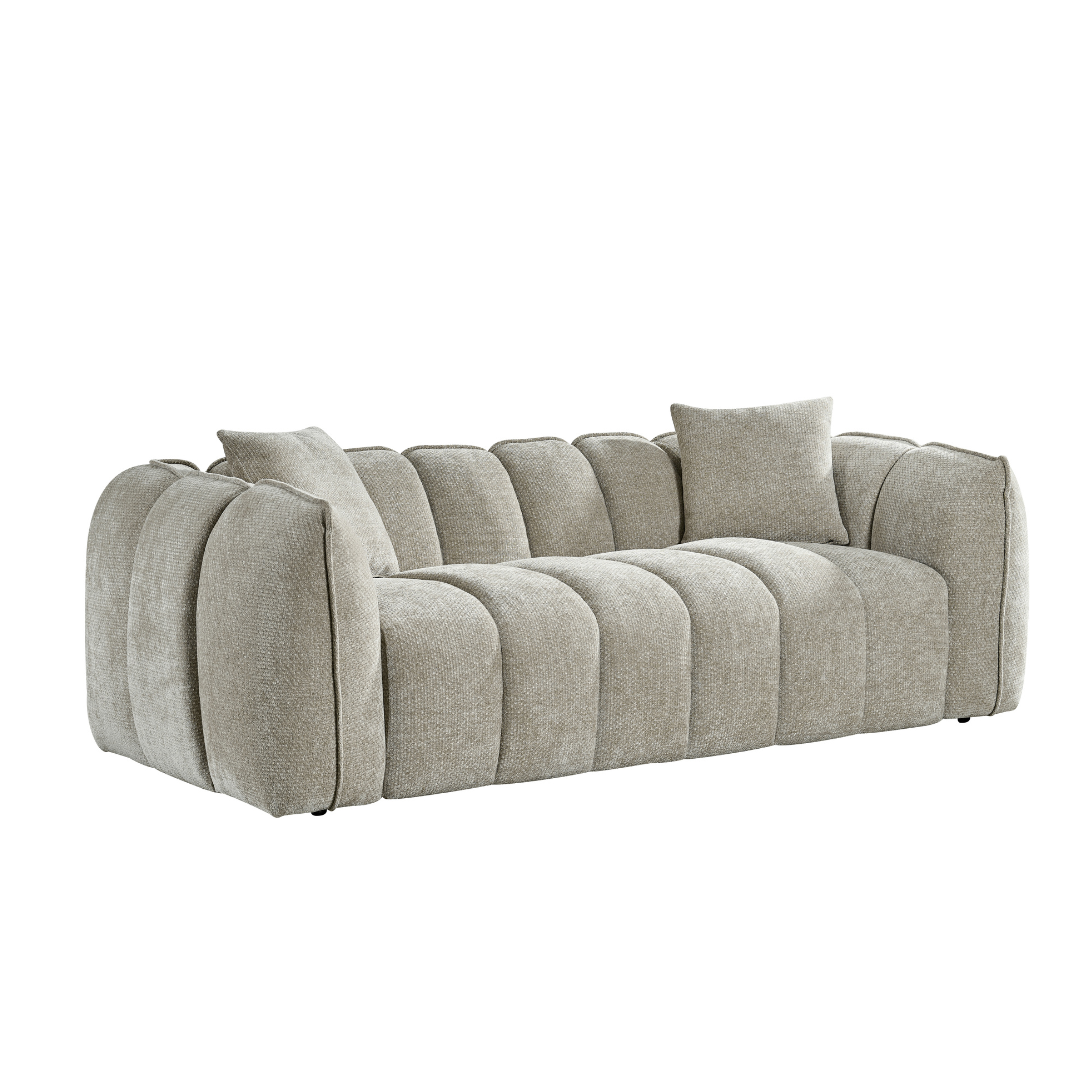 Riso Beige Three Seater Sofa