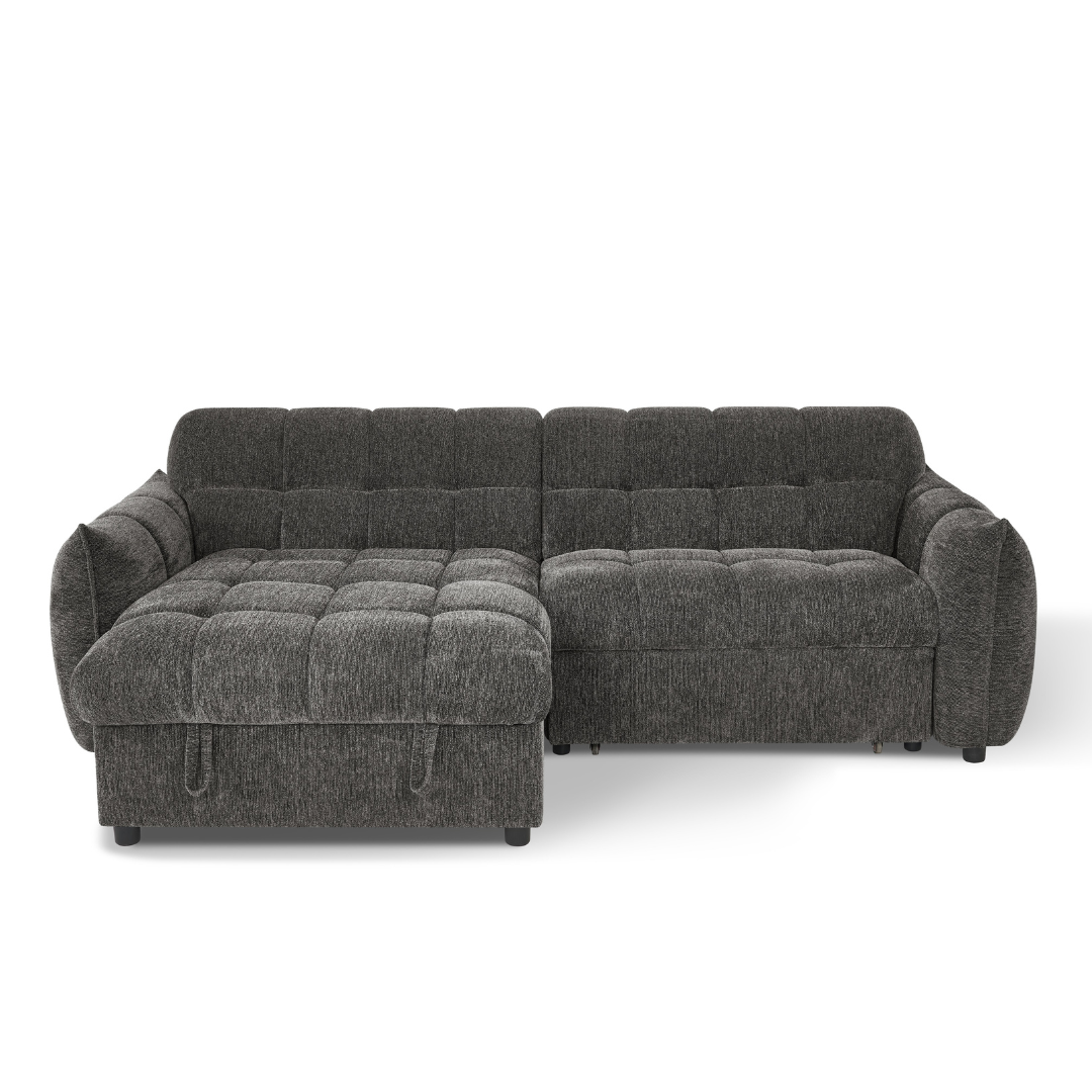 Florida Grey Fabric Universal Corner Sofa Bed