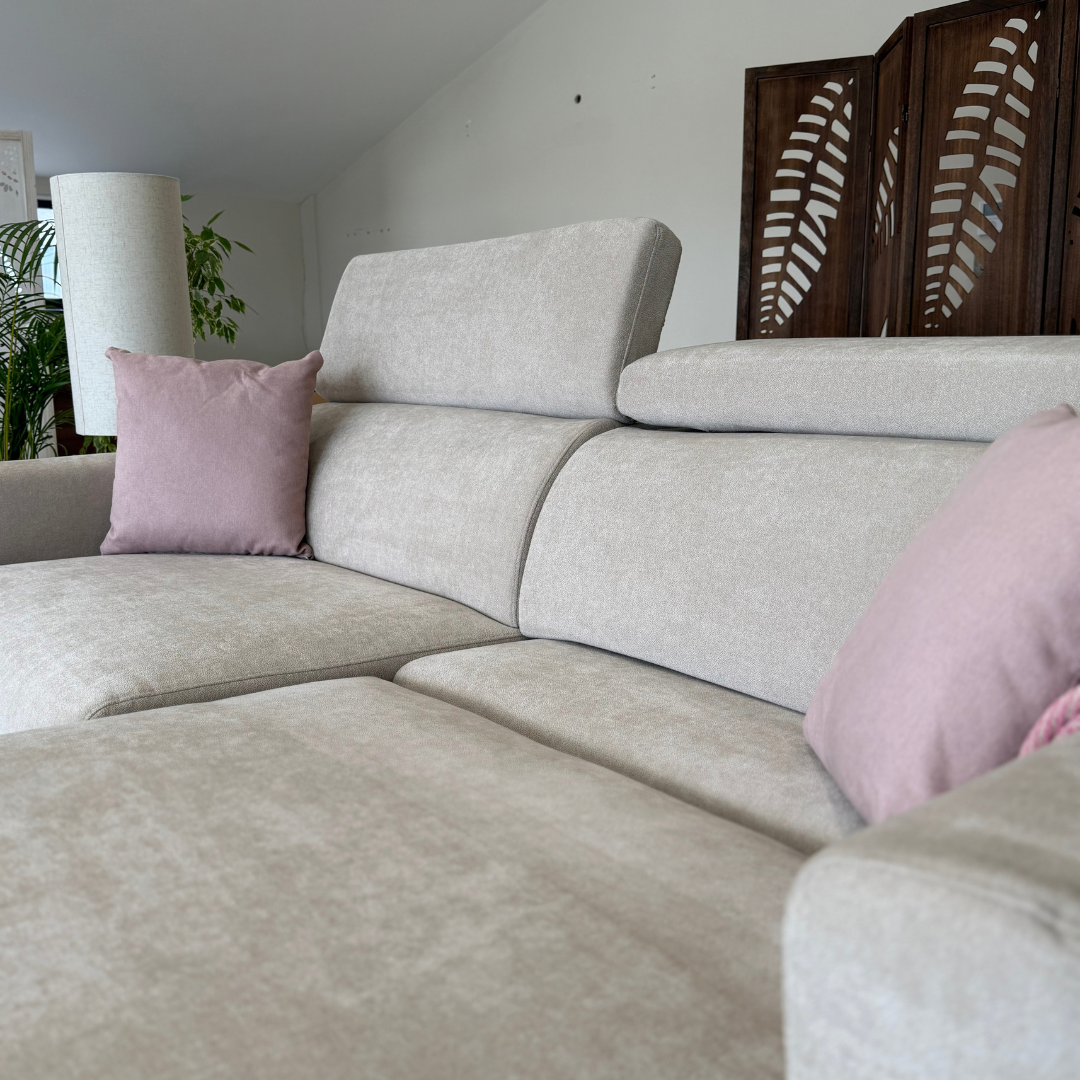 Clifton Beige Electric Recliner Fabric Sofa Bed