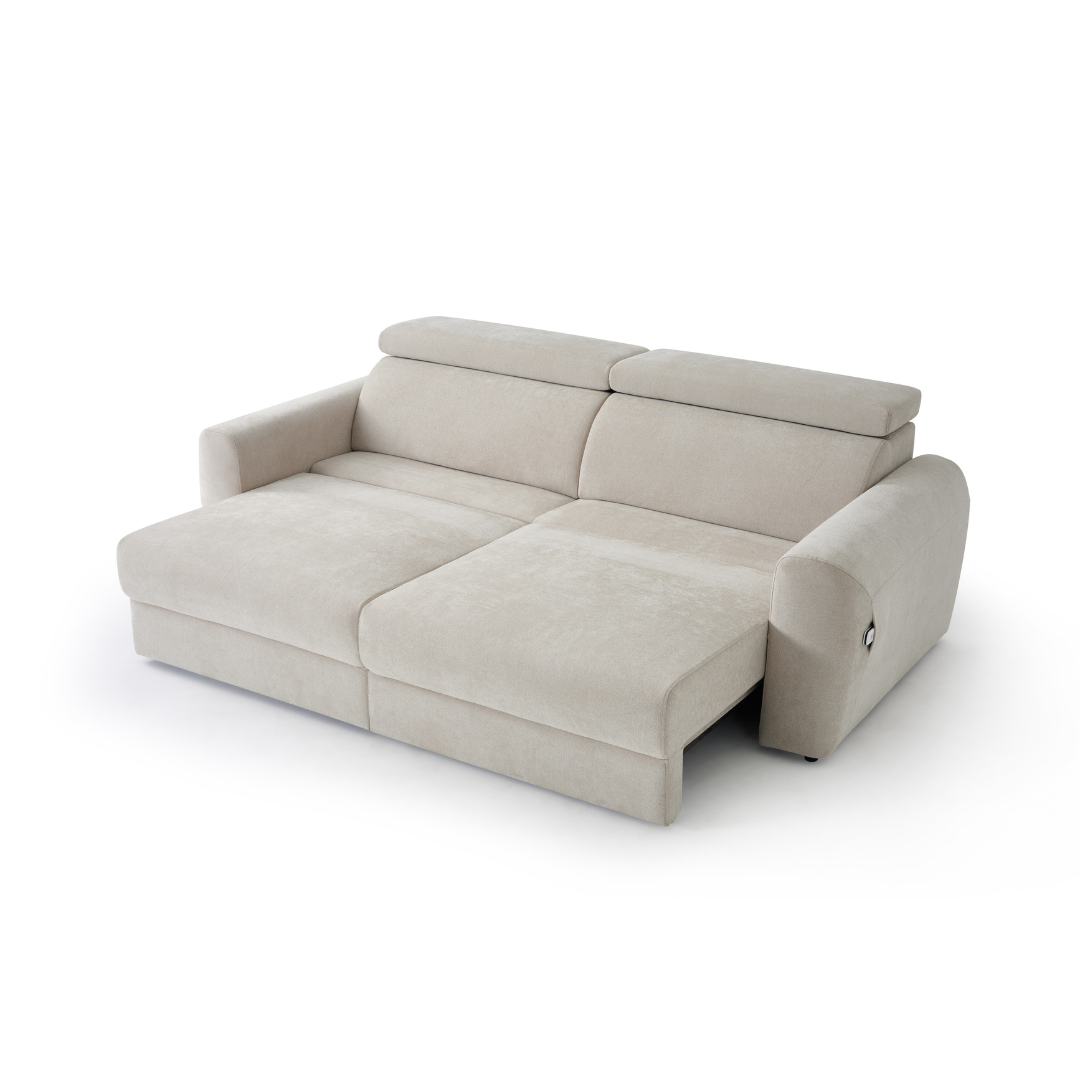 Clifton Beige Electric Recliner Fabric Sofa Bed