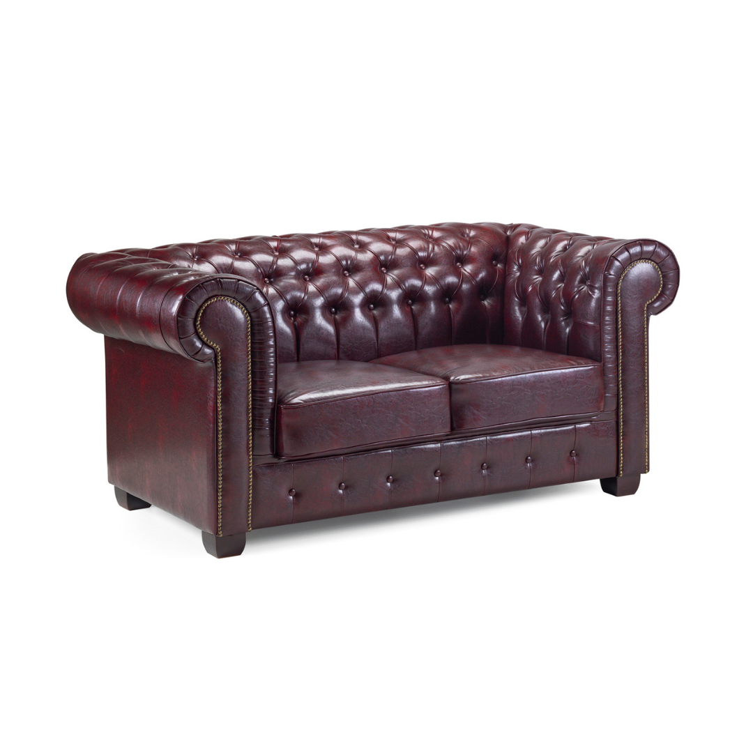 Chesterfield Bonded Leather 2 Seater Sofa