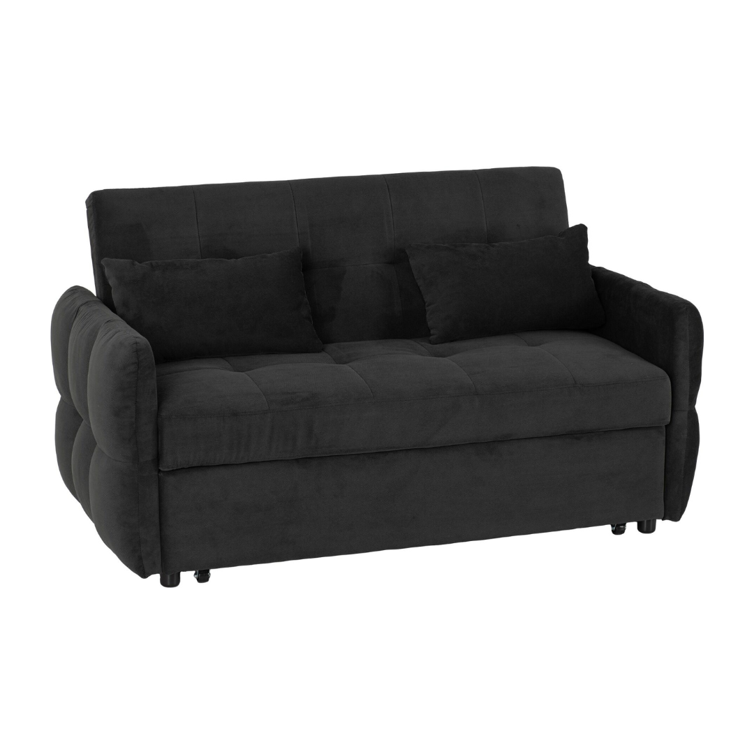 Hudson Black Two Seater Pull Out Sofa Bed