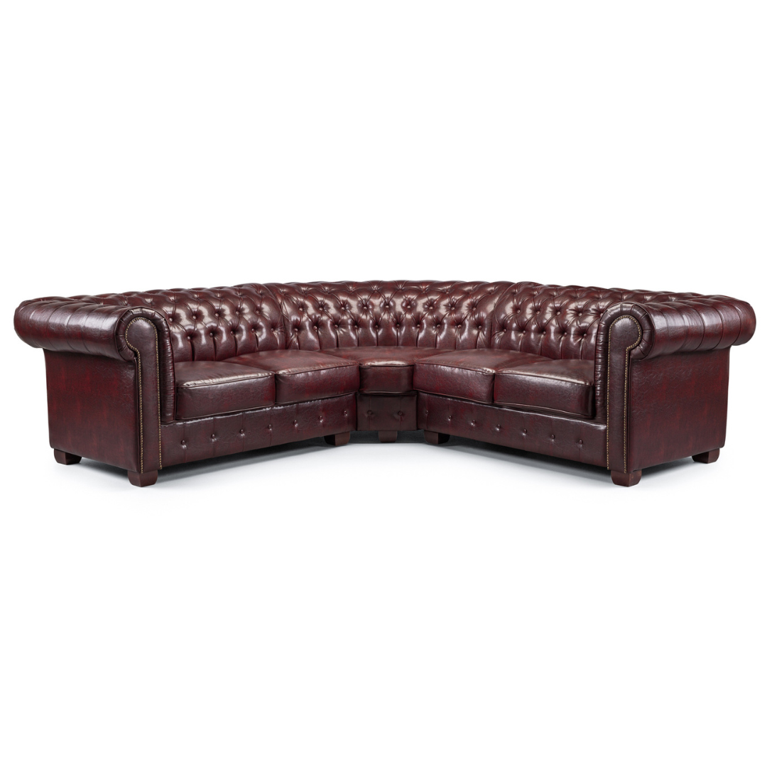 Chesterfield Bonded Leather Corner Sofa