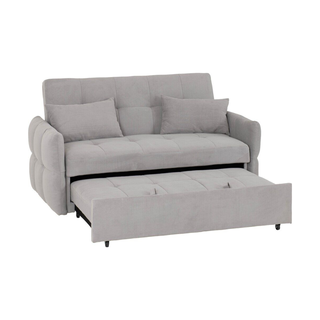 Hudson Silver Grey Two Seater Pull Out Sofa Bed