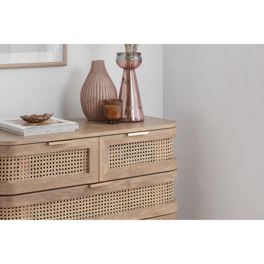 Milo 5 Drawer Rattan Chest