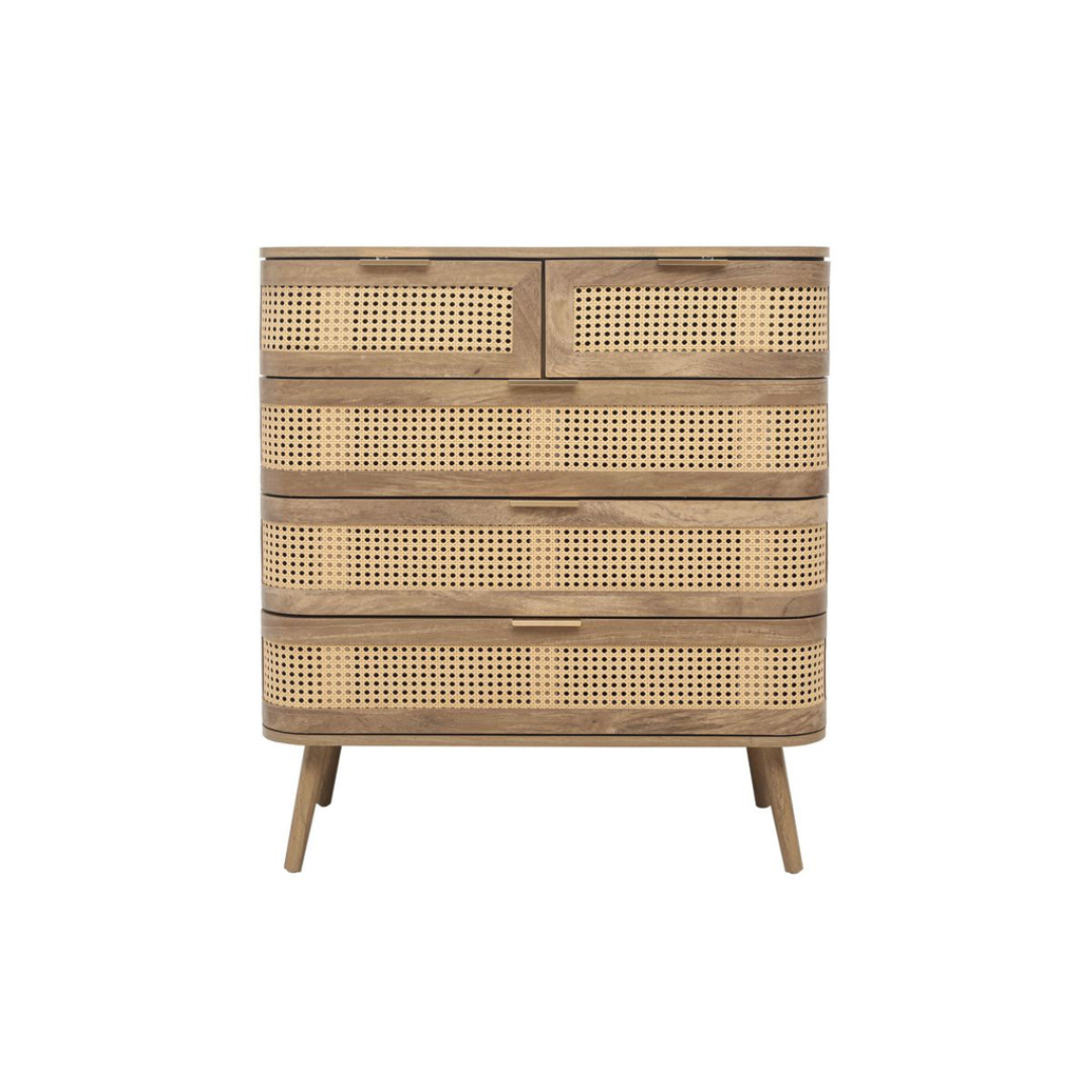 Milo 5 Drawer Rattan Chest