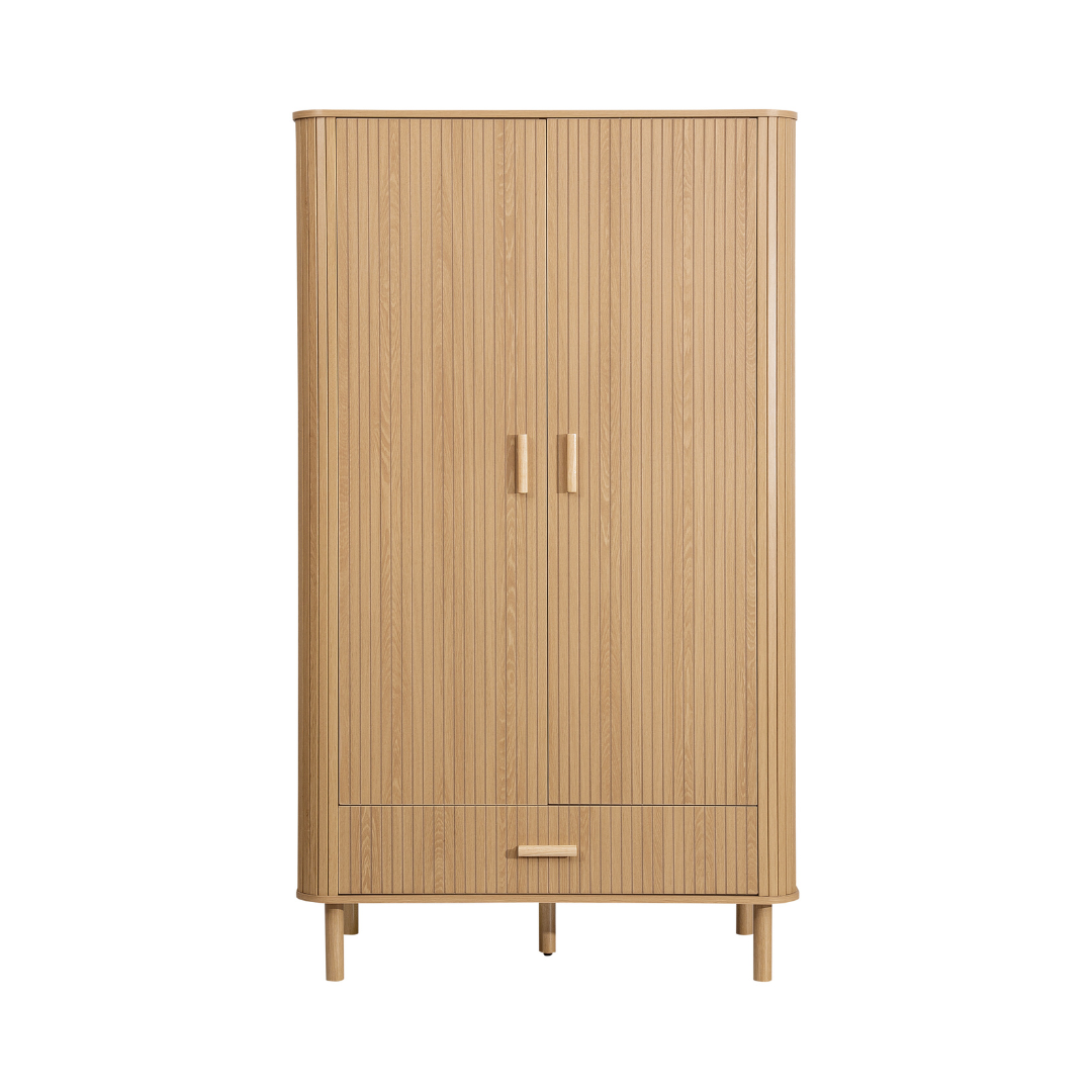 Lille Two Door One Drawer Fluted Wardrobe