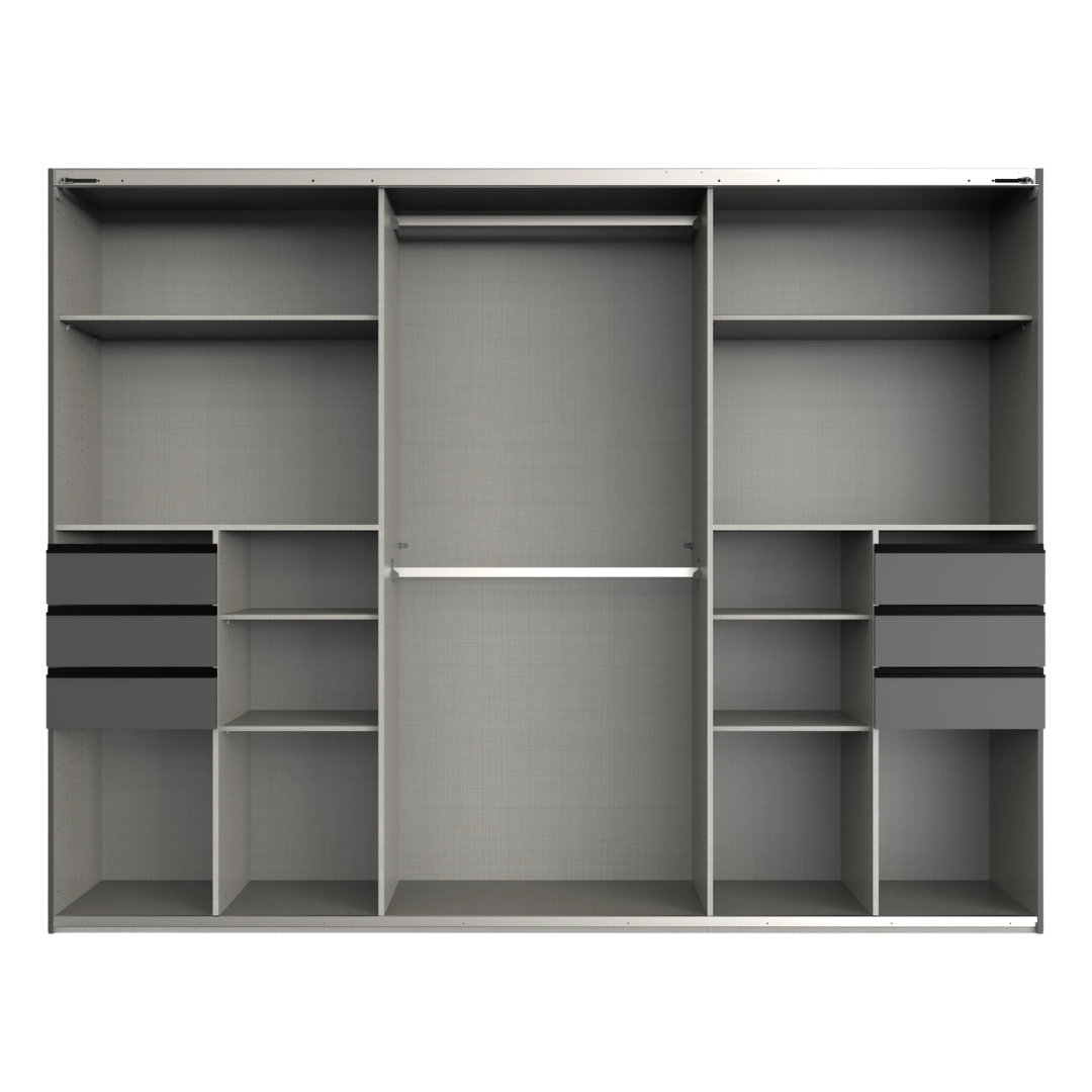 Carl Graphite Three Door Sliding Wardrobe