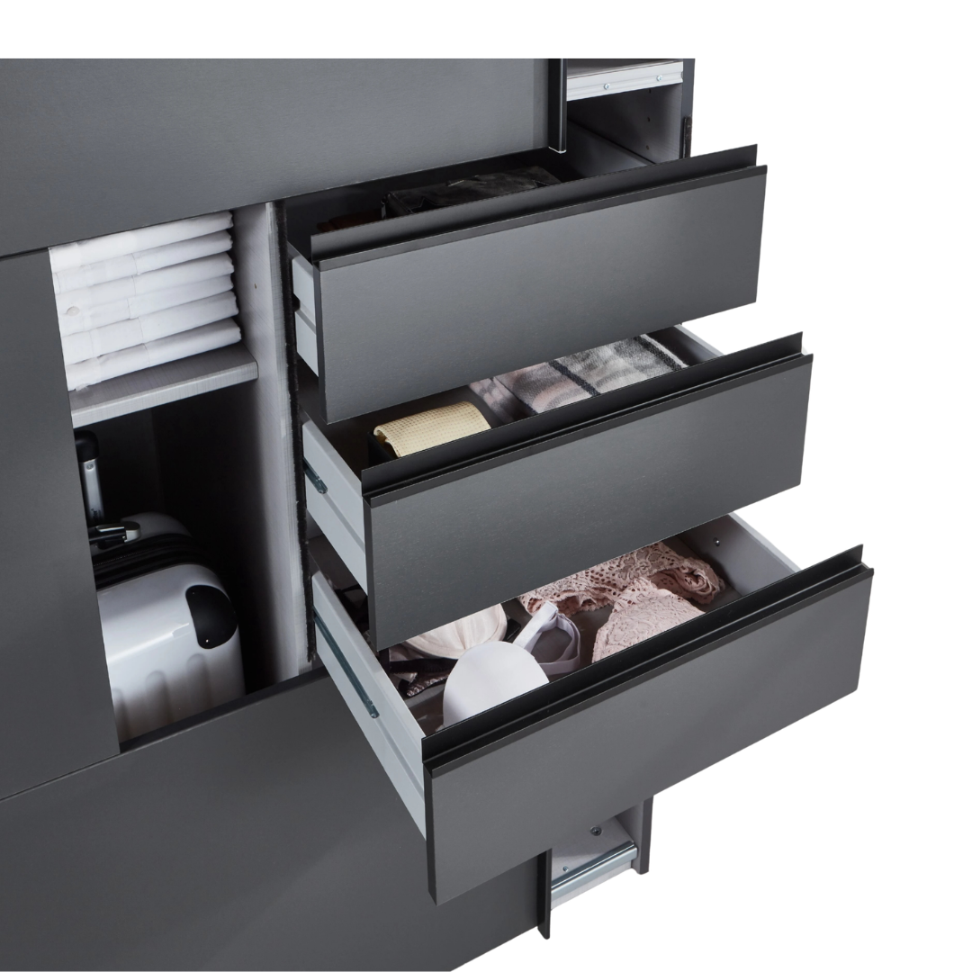 Carl Graphite Three Door Sliding Wardrobe