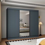 Bremen Dark Grey Three Door Sliding Mirrored Wardrobe
