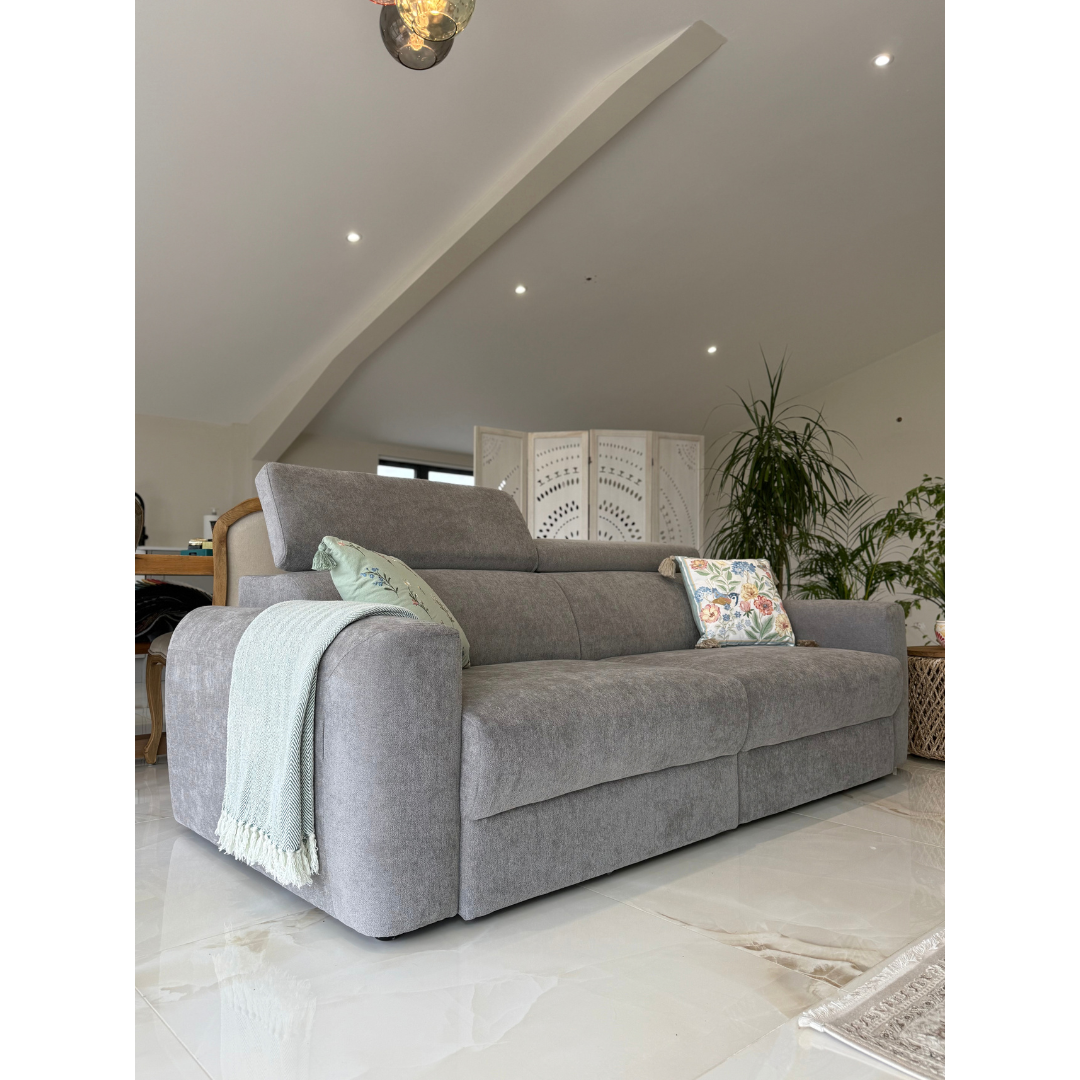 Clifton Grey Electric Recliner Fabric Sofa Bed