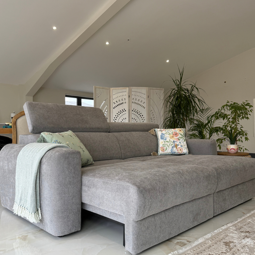 Clifton Grey Electric Recliner Fabric Sofa Bed