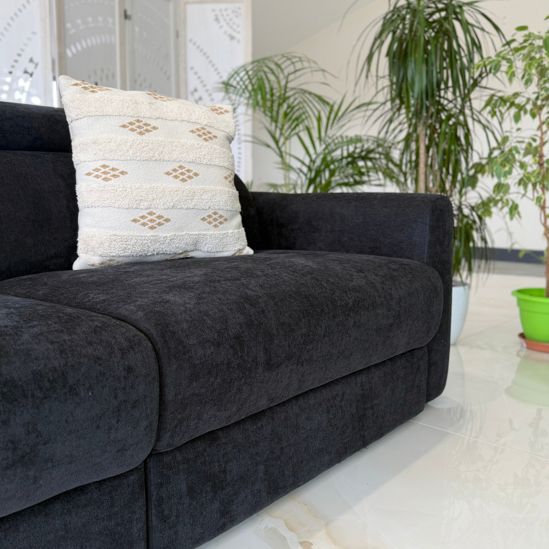Clifton Black Electric Recliner Fabric Sofa Bed
