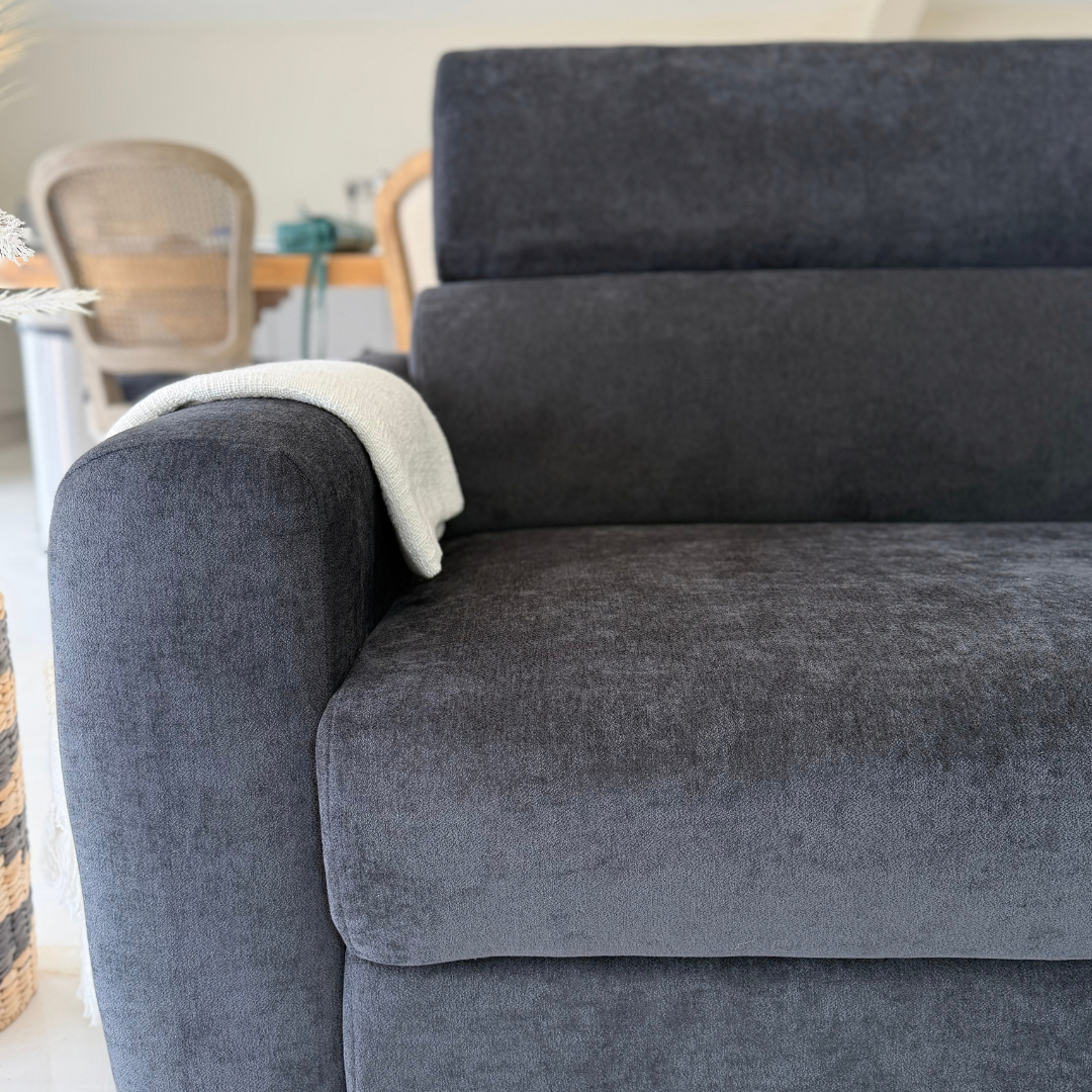 Clifton Black Electric Recliner Fabric Sofa Bed