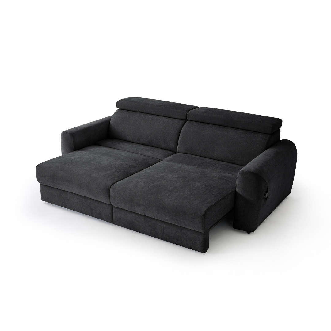 Clifton Black Electric Recliner Fabric Sofa Bed