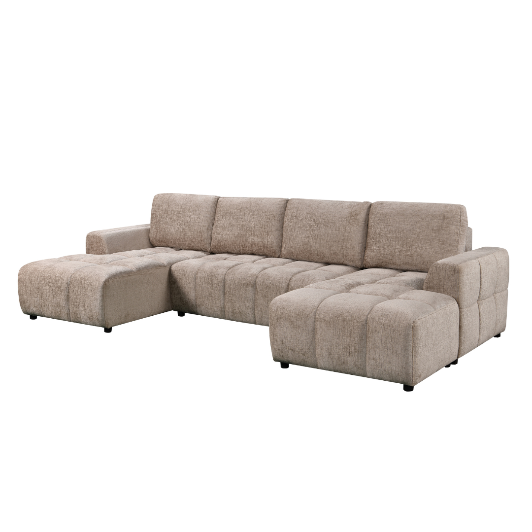 Oren Beige U Shape Corner Sofa Bed