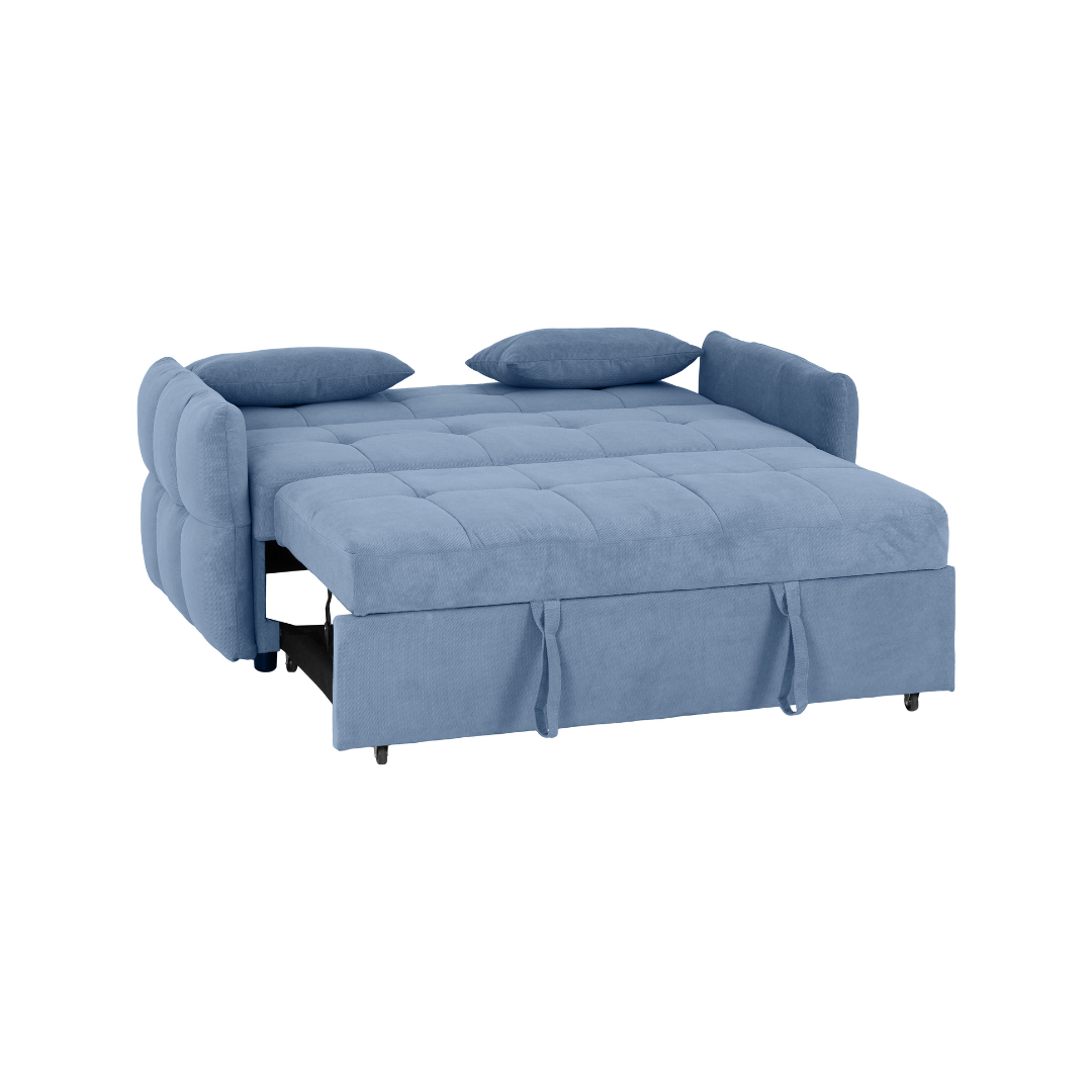 Hudson Blue Two Seater Pull Out Sofa Bed