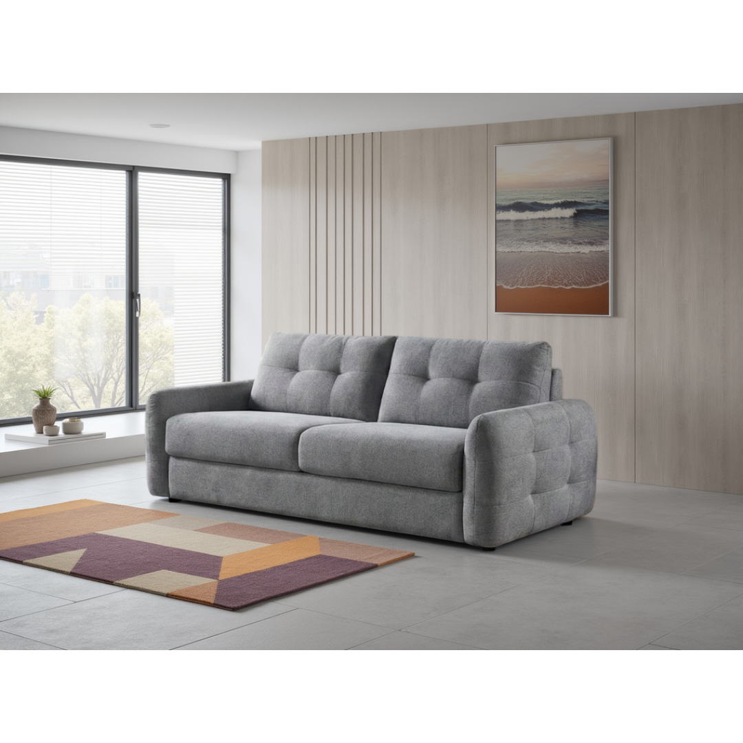 Athens Grey Three Seater Pull Out Sofa Bed