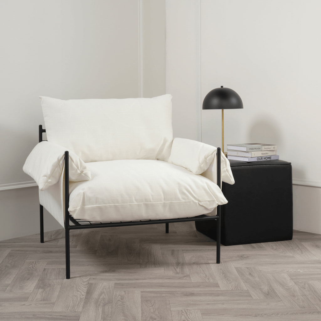 Abel White Accent Chair