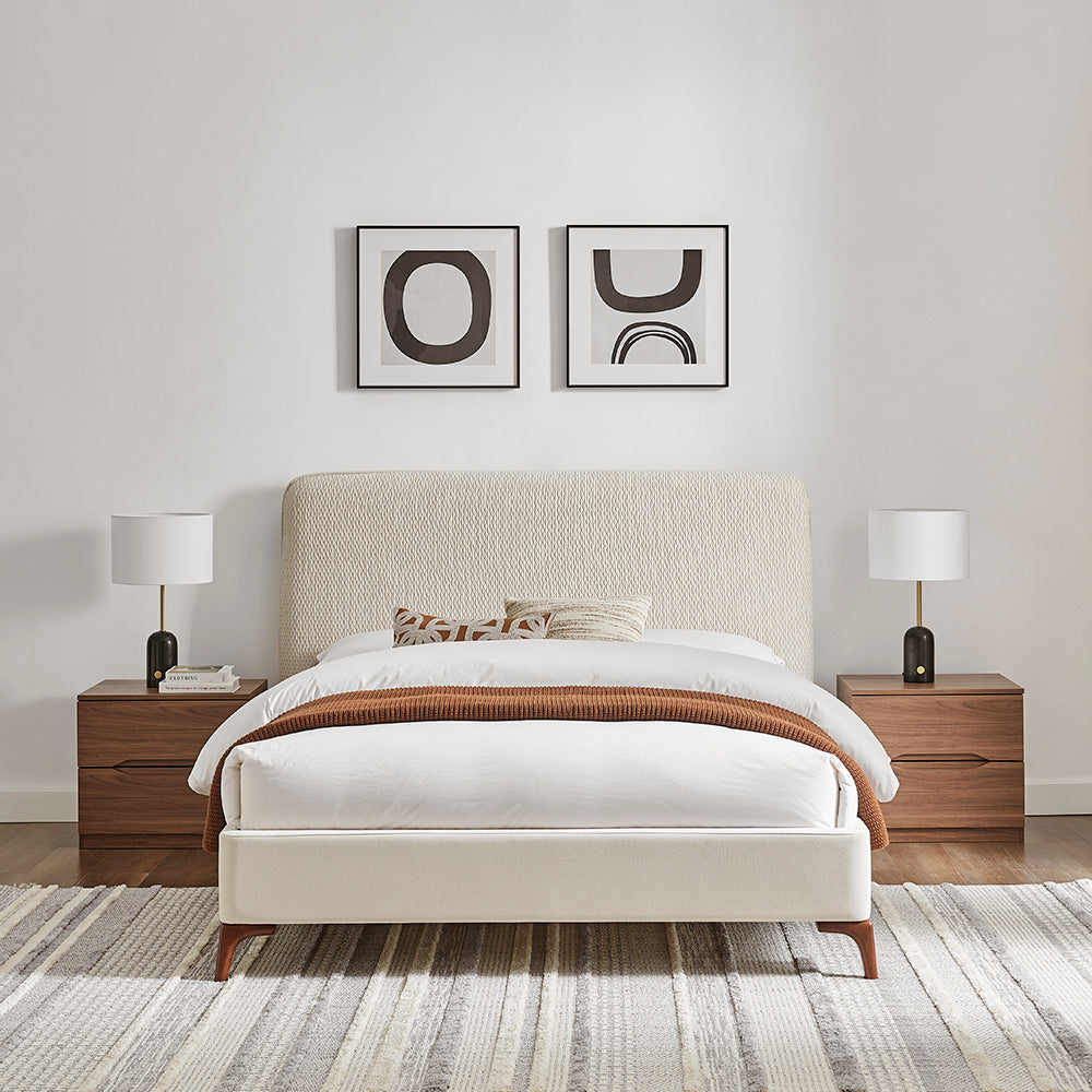 Santino Natural Fabric Bed Frame
