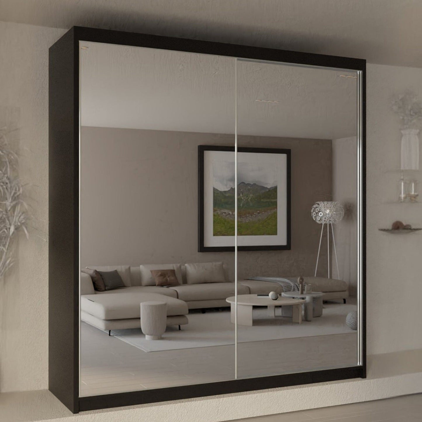 Alexia Sliding Mirrored Wardrobe - Furniturezone