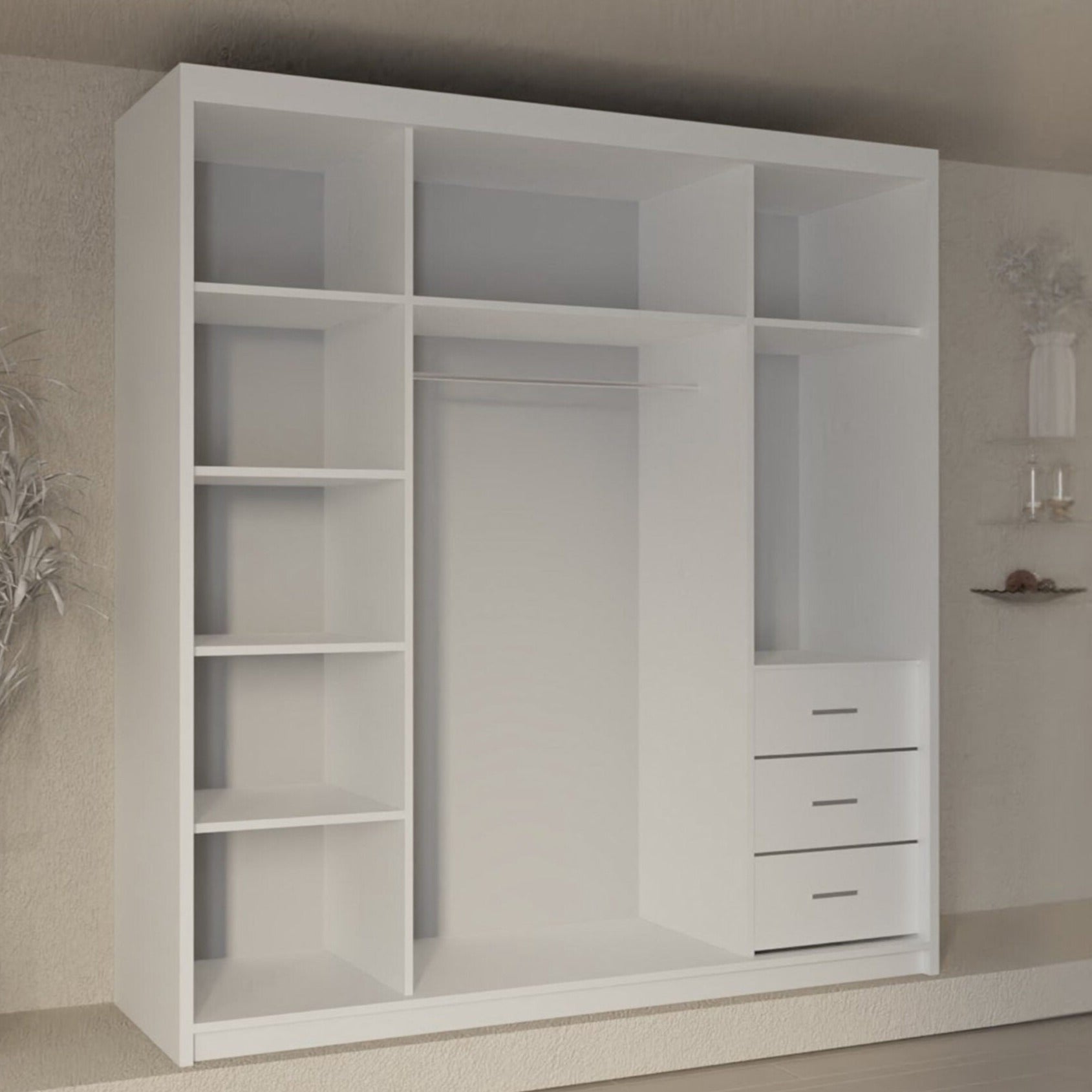 Alexia Sliding Mirrored Wardrobe - Furniturezone