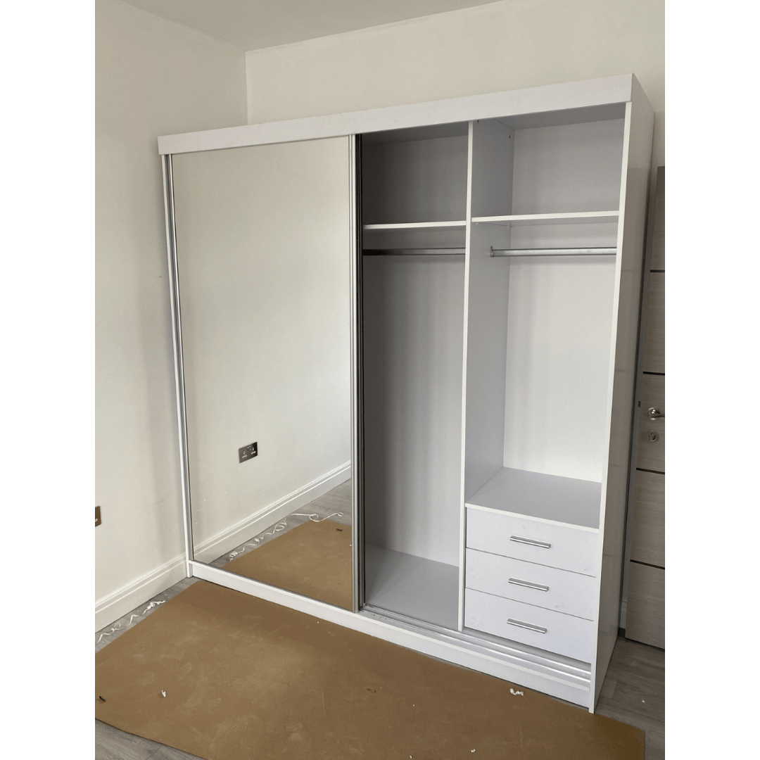 Alexia Sliding Mirrored Wardrobe - Furniturezone