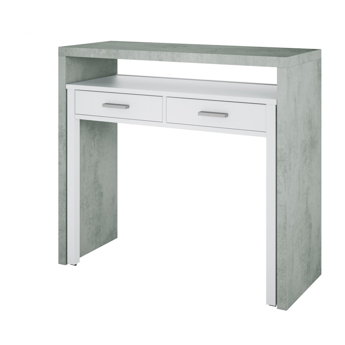 Arctic Matt Concrete Pull Out Desk - Furniturezone