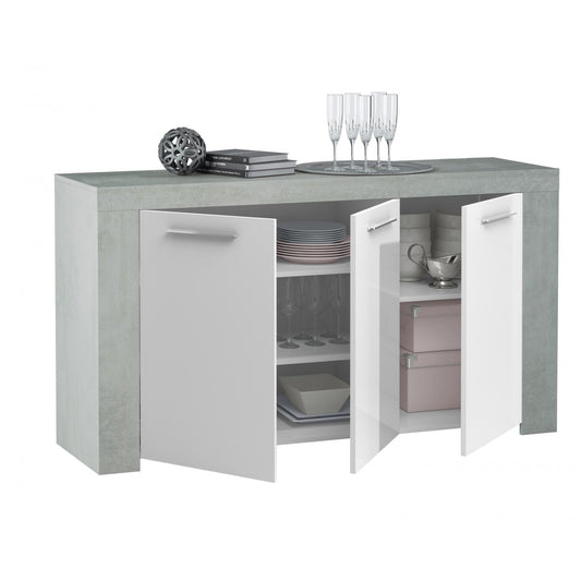 Arctic Matt Concrete Sideboard - Furniturezone