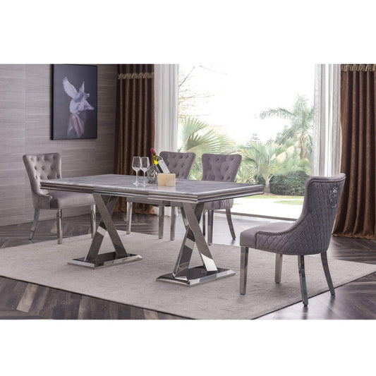 Ashridge Marble Dining Table Set - Furniturezone