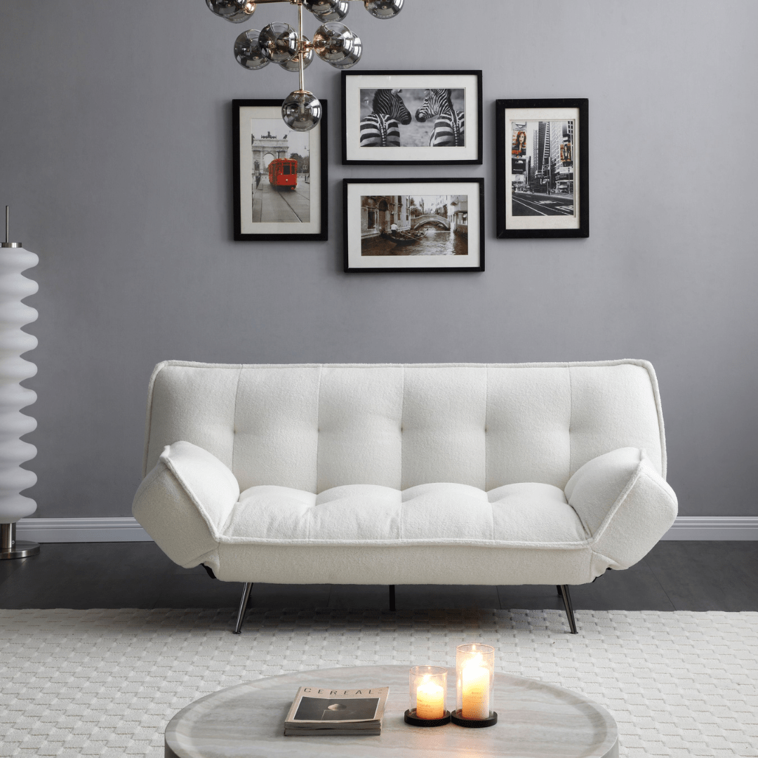 Avsar Cream Sofa Bed - Furniturezone