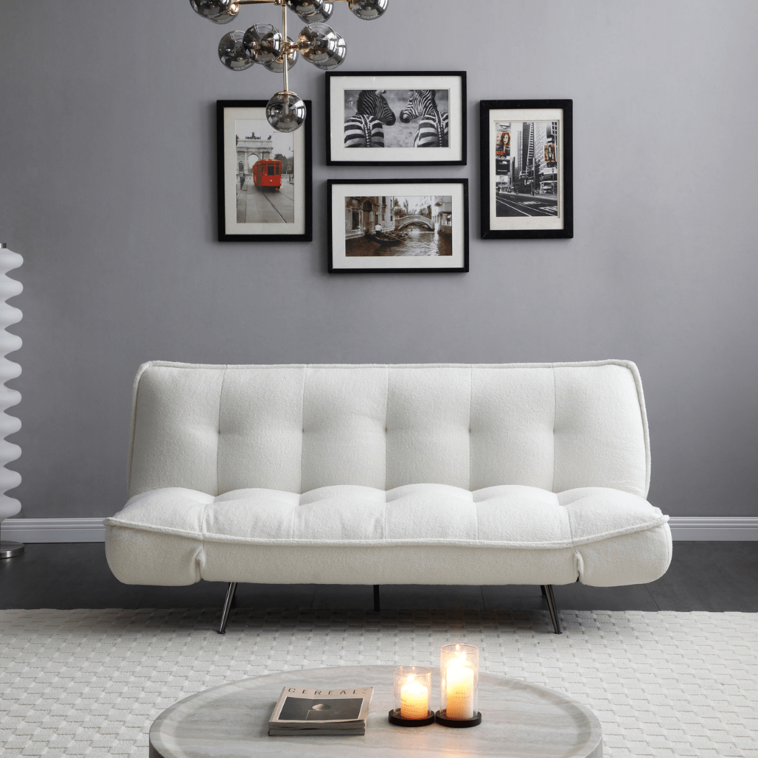Avsar Cream Sofa Bed - Furniturezone