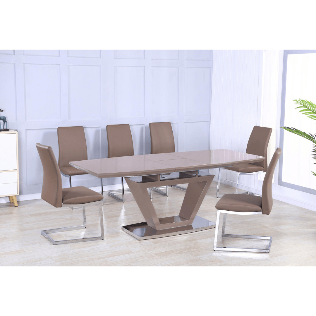 Azore High Gloss Extendable Dining Table - Furniturezone