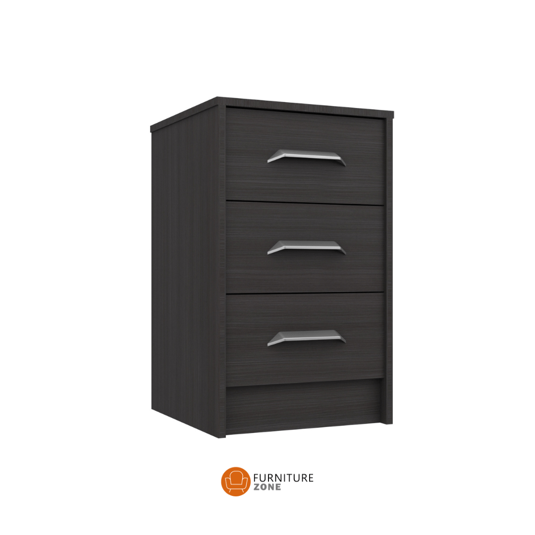 Barter 3 Drawer Bedside (Assembled) - Furniturezone