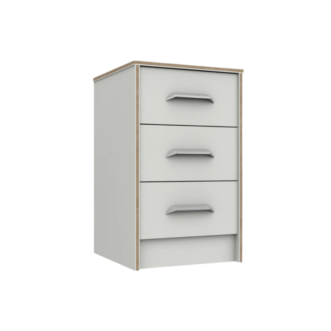 Barter 3 Drawer Bedside (Assembled) - Furniturezone