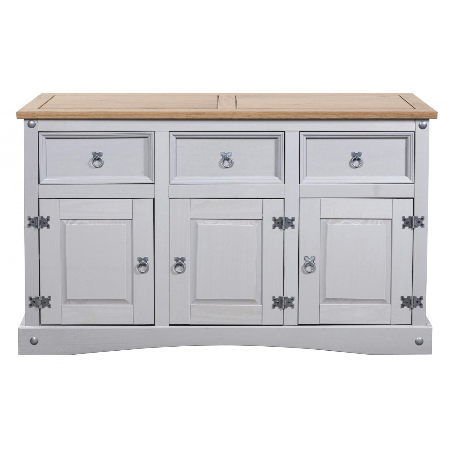 Bellini 3 Door 3 Drawer Grey Pine Sideboard - Furniturezone