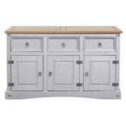 Bellini 3 Door 3 Drawer Grey Pine Sideboard - Furniturezone