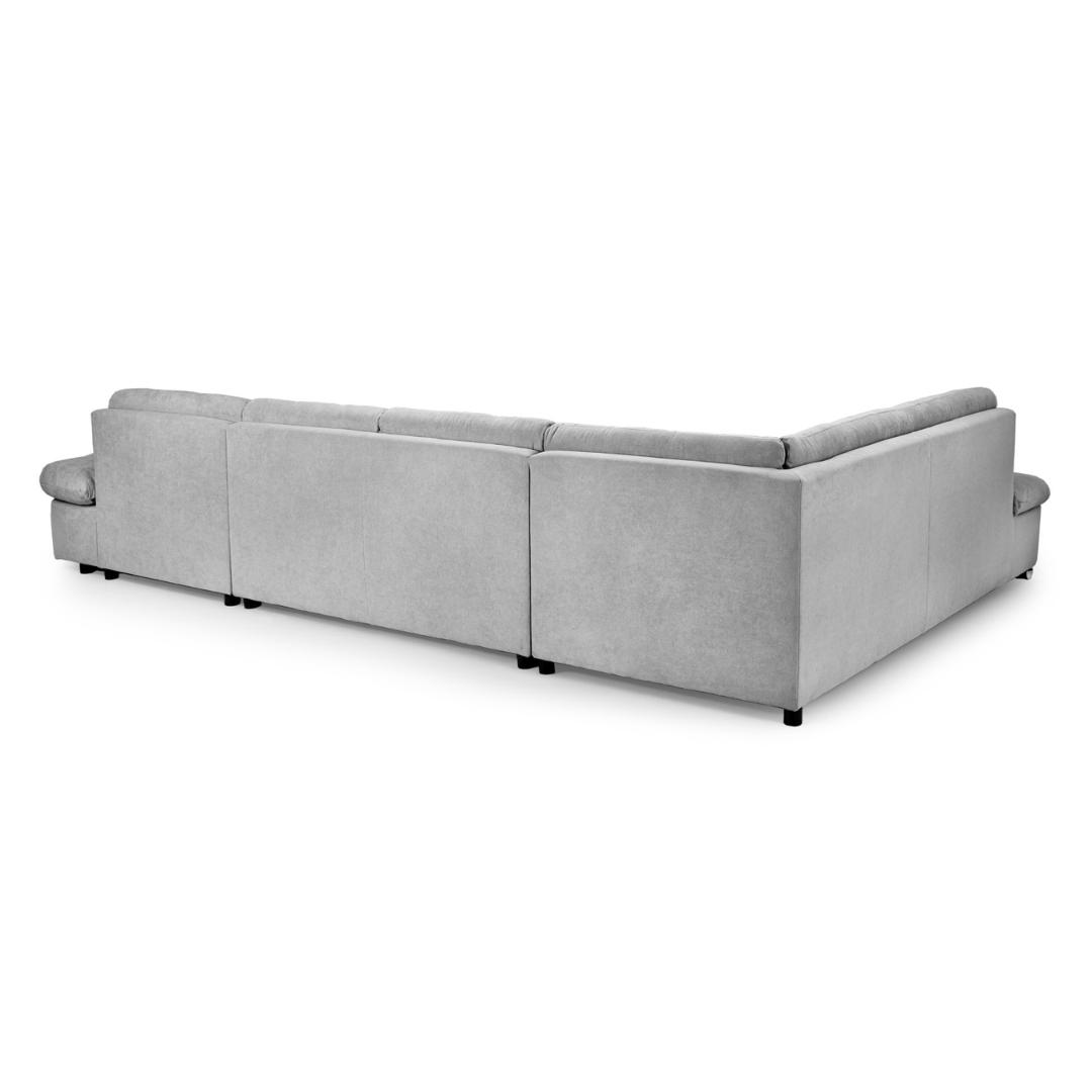 Bergen Sofa Bed Grey Left Hand Facing U Shape Corner - Furniturezone