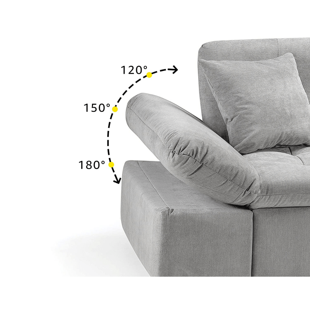 Bergen Sofa Bed Grey Left Hand Facing U Shape Corner - Furniturezone