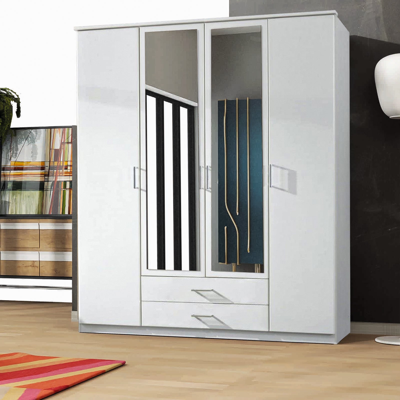 Boston 4 Door Wardrobe - Furniturezone