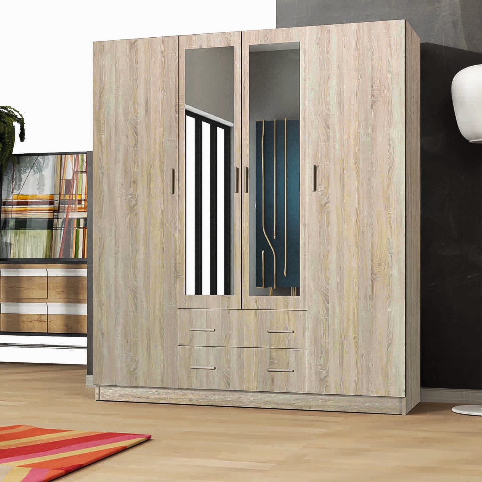 Boston 4 Door Wardrobe - Furniturezone