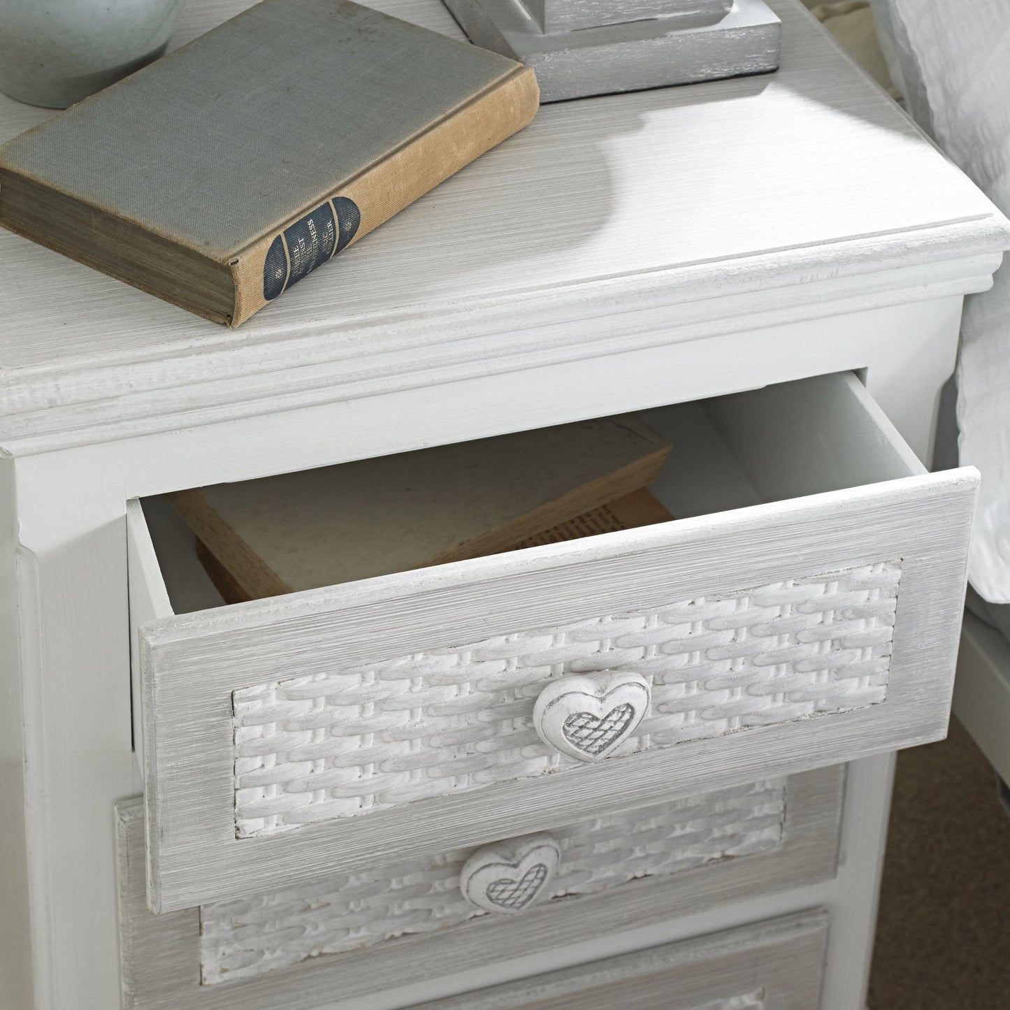 Britney Three Drawer Bedside - Furniturezone