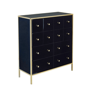 Brizio Black Glass Chest Of Drawers - Furniturezone