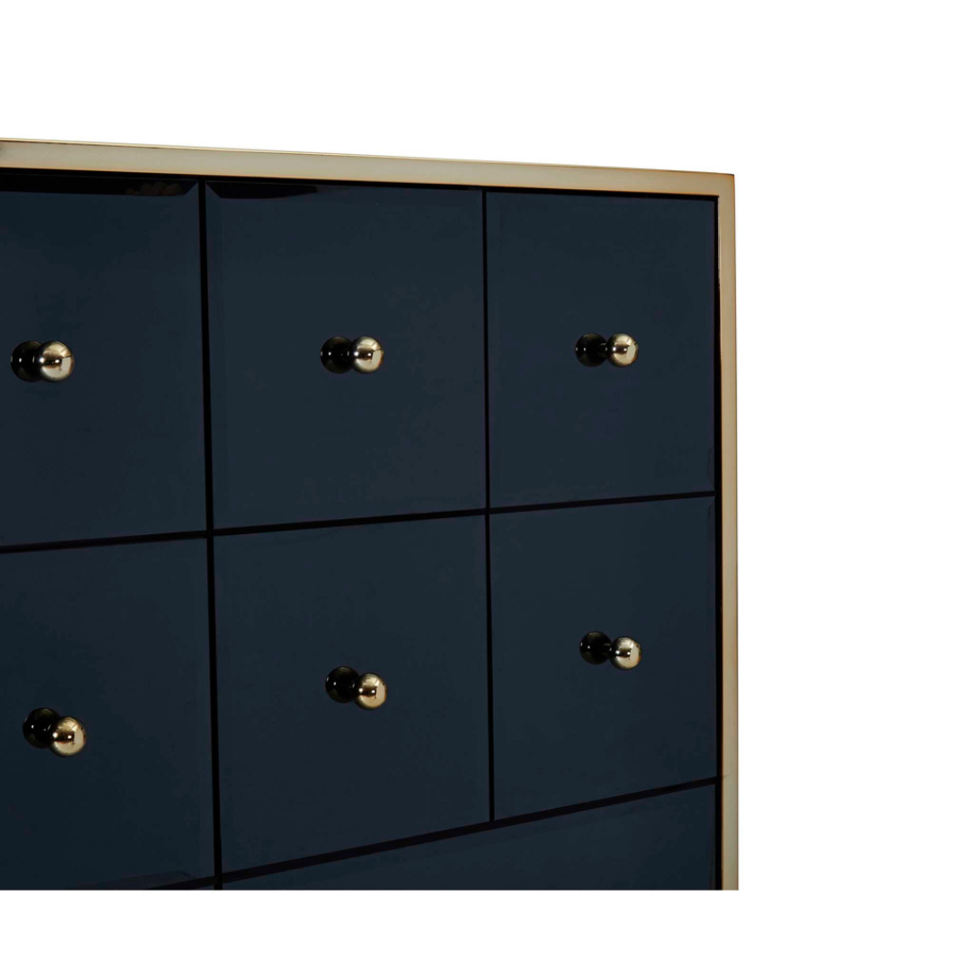 Brizio Black Glass Chest Of Drawers